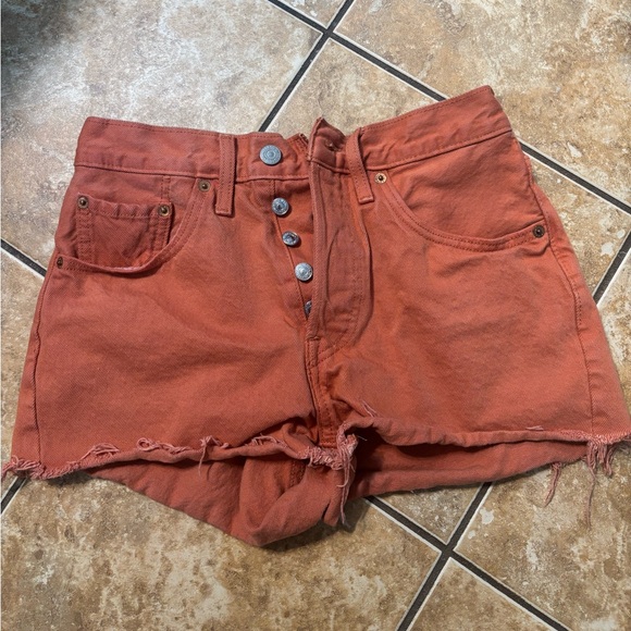 Levi's Women's 501 Orange Button-Fly Jean Shorts - Picture 1 of 4